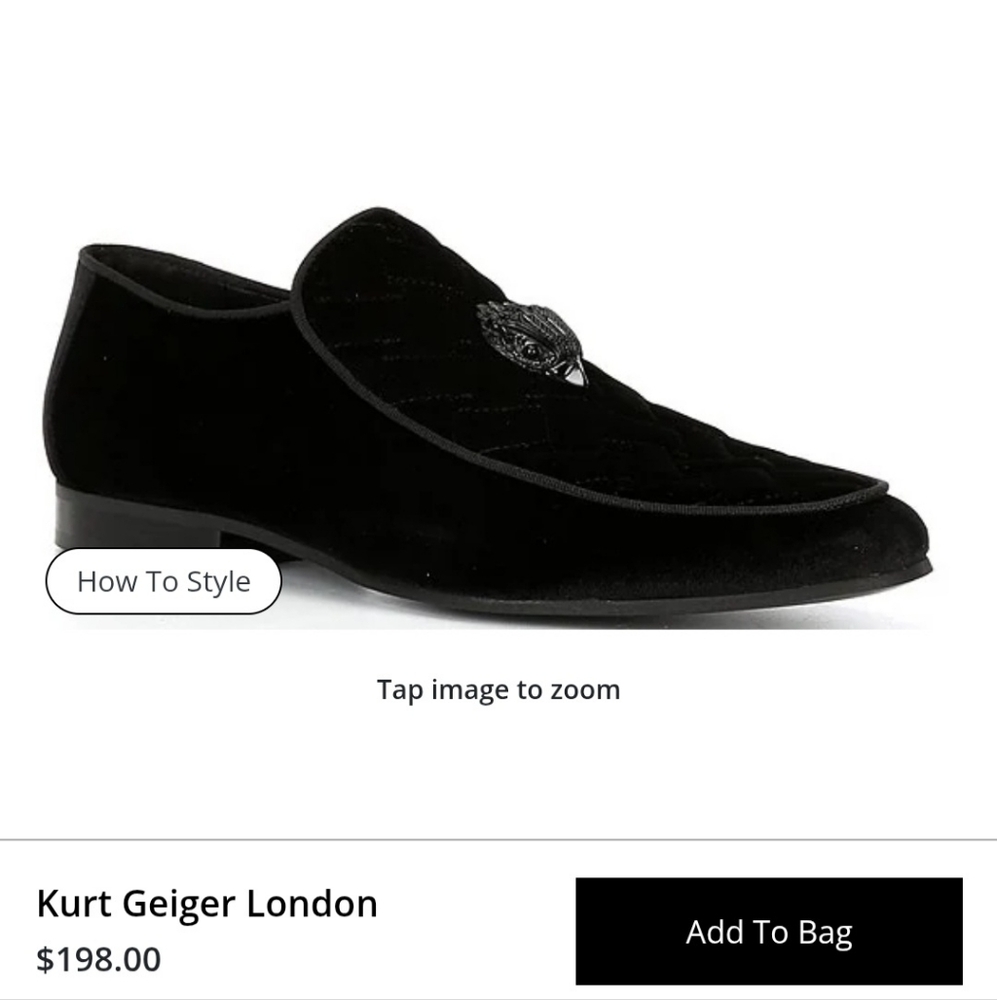 Mens Kurt Geiger Velvet Shoes